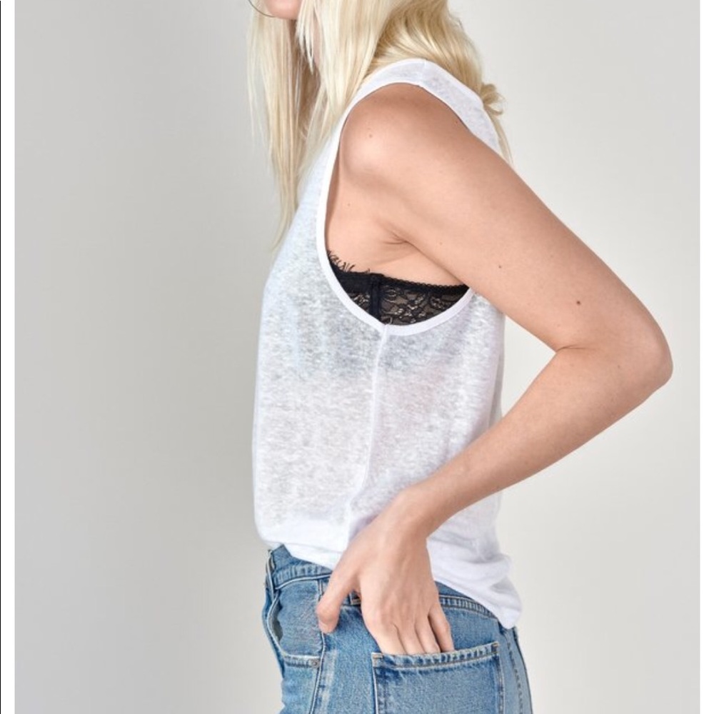 Annie Bing White Linen Tank - Picture 2 of 6
